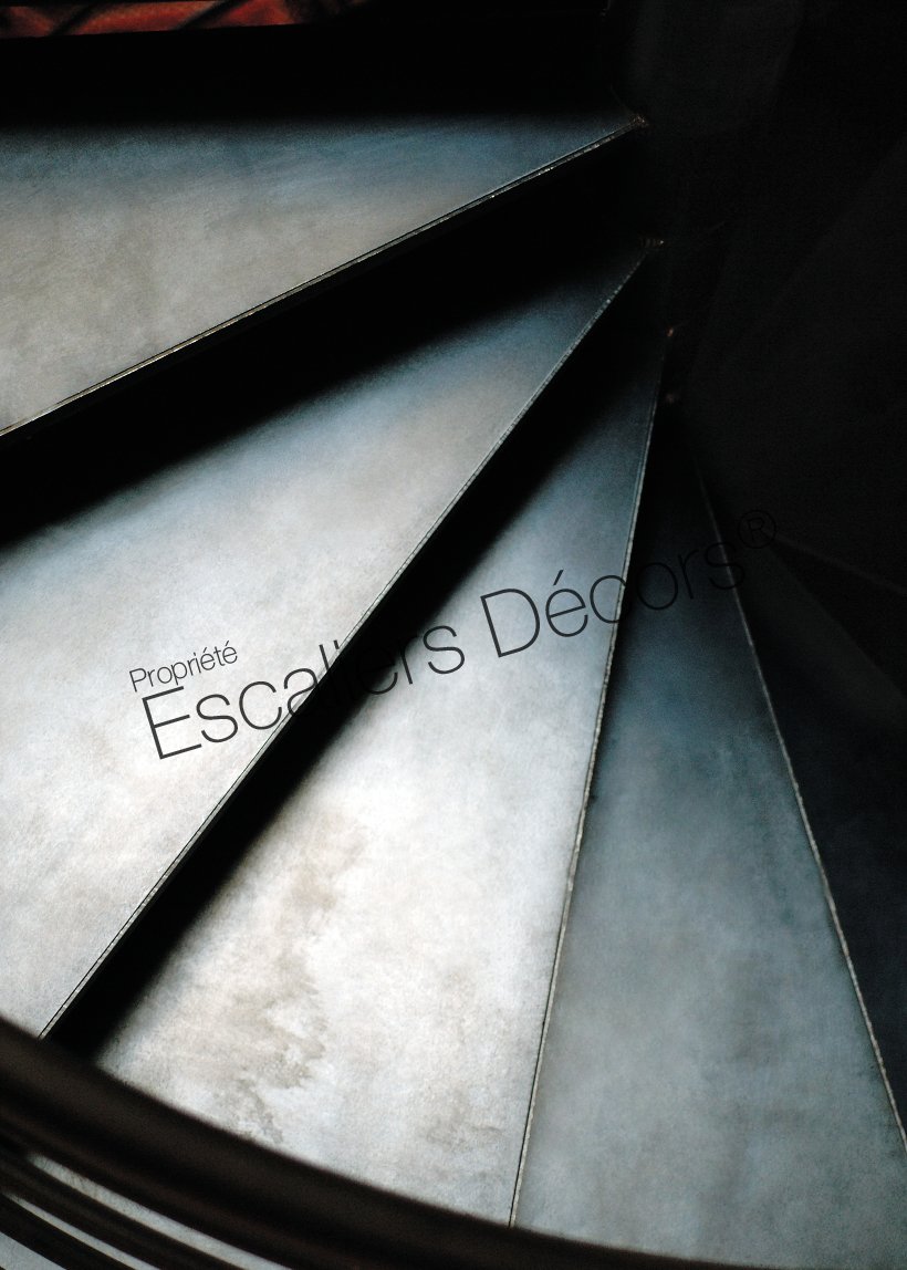 Photo DH42 - SPIR'DÉCO® Caisson. Escalier intérieur hélicoïdal métallique au design contemporain. Vue 2