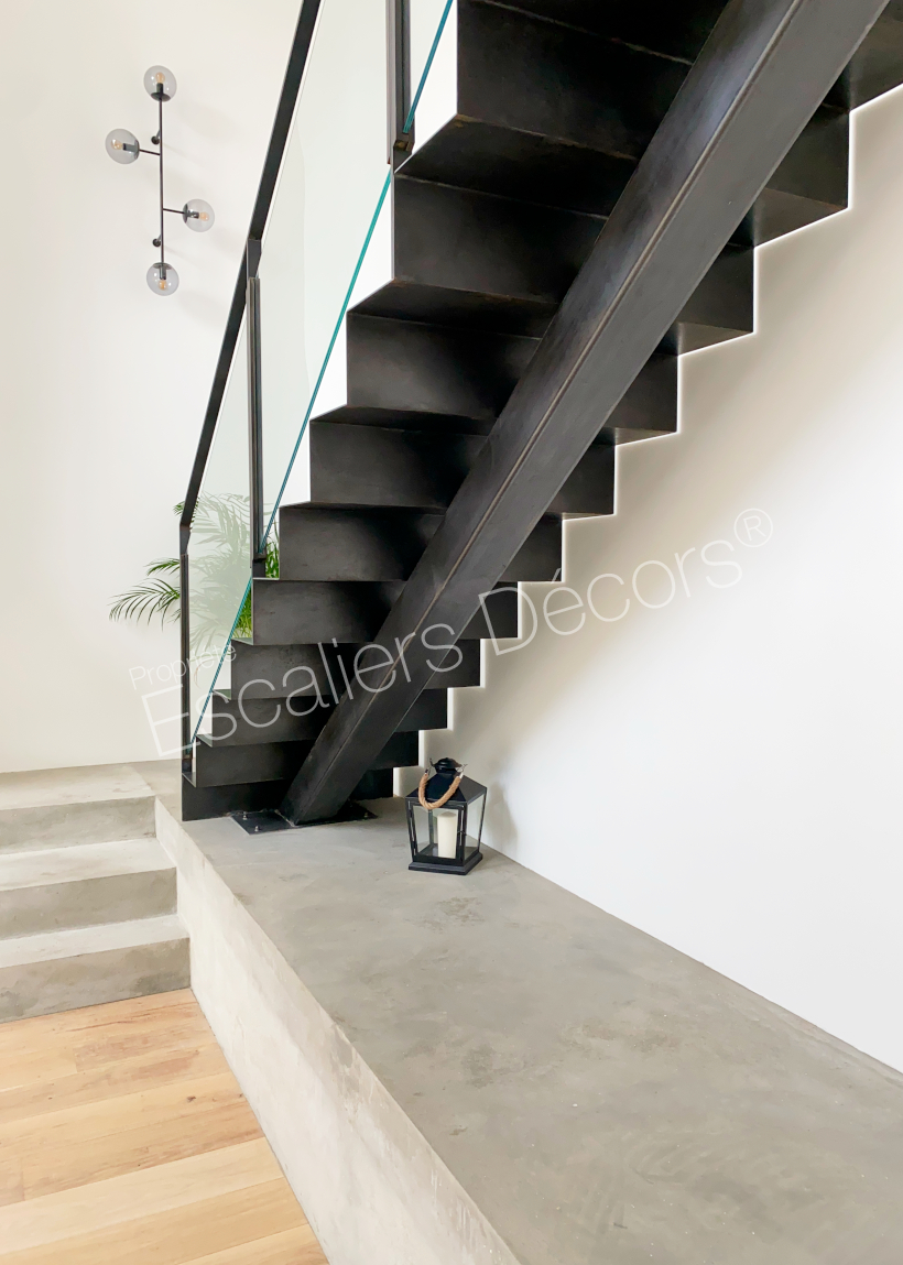 Escalier design sur limon central - Escaliers Décors®