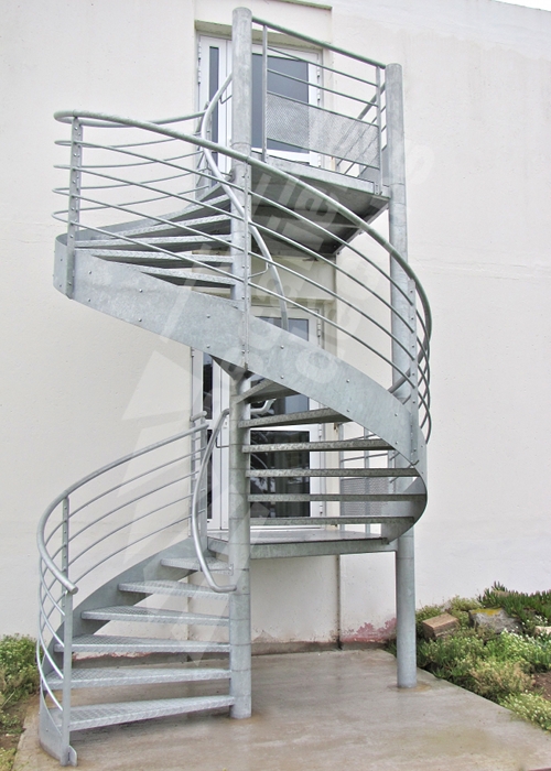 IH33 - SPIR'DÉCO® Larmé. Escalier industriel extérieur en acier galvanisé.