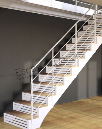 Photo DT113 - ESCA'DROIT® Graphique. Escalier droit d'intérieur métallique pour une décoration élégante et contemporaine. Vue 2