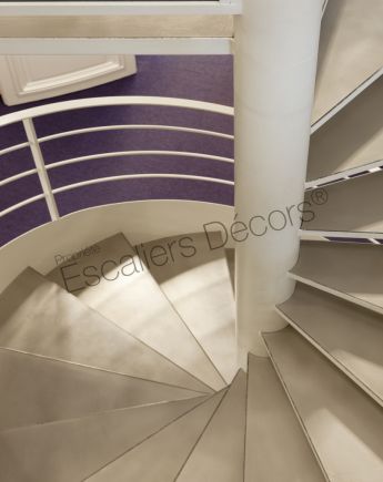 Photo DH74 - Marche Nanoacoustic® tôle lisse sur escalier hélicoïdal intérieur. Vue 3