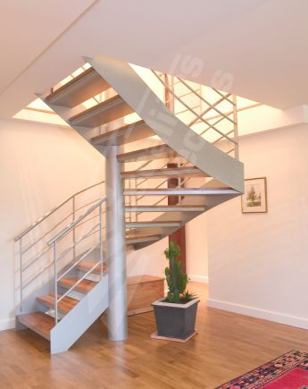 Photo DT70 - SPIR'DÉCO® D'Angle Mixte Droit formant un escalier 2/4 tournants contemporain. Vue 4
